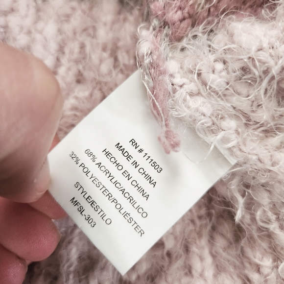 LUX II SWEATER SOFT FUZZY PURPLE GREY CREAM BUTTER LG LARGE L - Picture 3 of 7